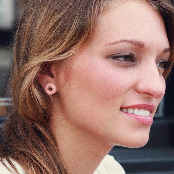 Scented Strawberry Sprinkles Donut Earstuds - Tiny Hands
 - 2