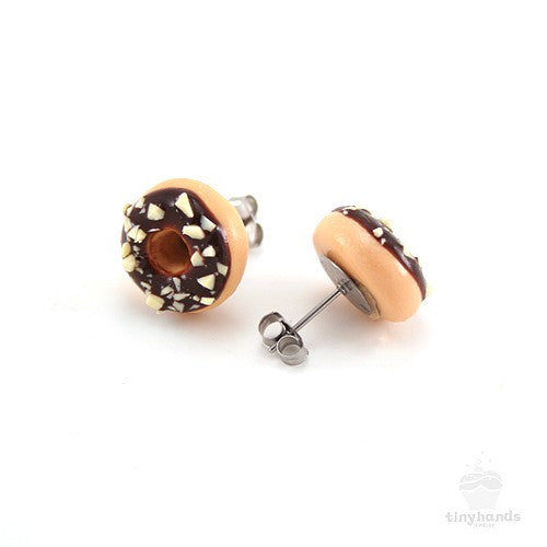 Scented Chocolate Nut Donut Earstuds - Tiny Hands
 - 3