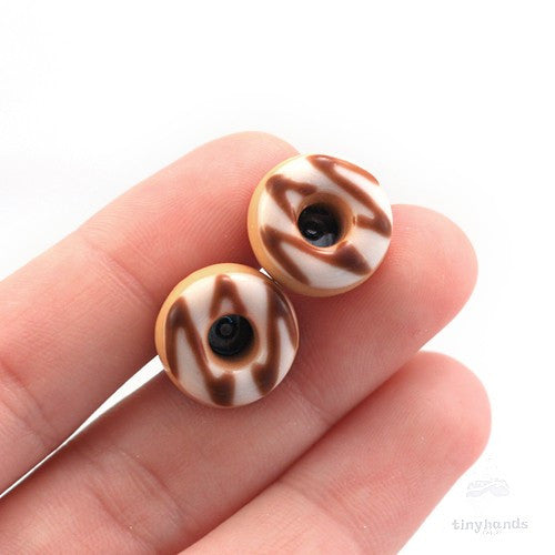 Scented Sugar Chocolate Donut Earstuds - Tiny Hands
 - 3