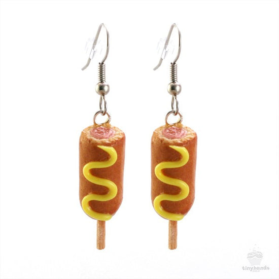 Maple Syrup Scented Corn Dog Earrings - Tiny Hands
 - 3
