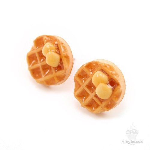 Scented Maple Syrup Waffle Earstuds - Tiny Hands
 - 1