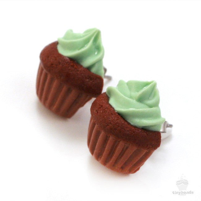 Scented Mint Chocolate Cupcake Earstuds - Tiny Hands
 - 4