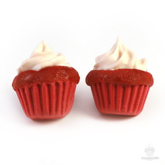 Scented Red Velvet Cupcake Earstuds - Tiny Hands
 - 5