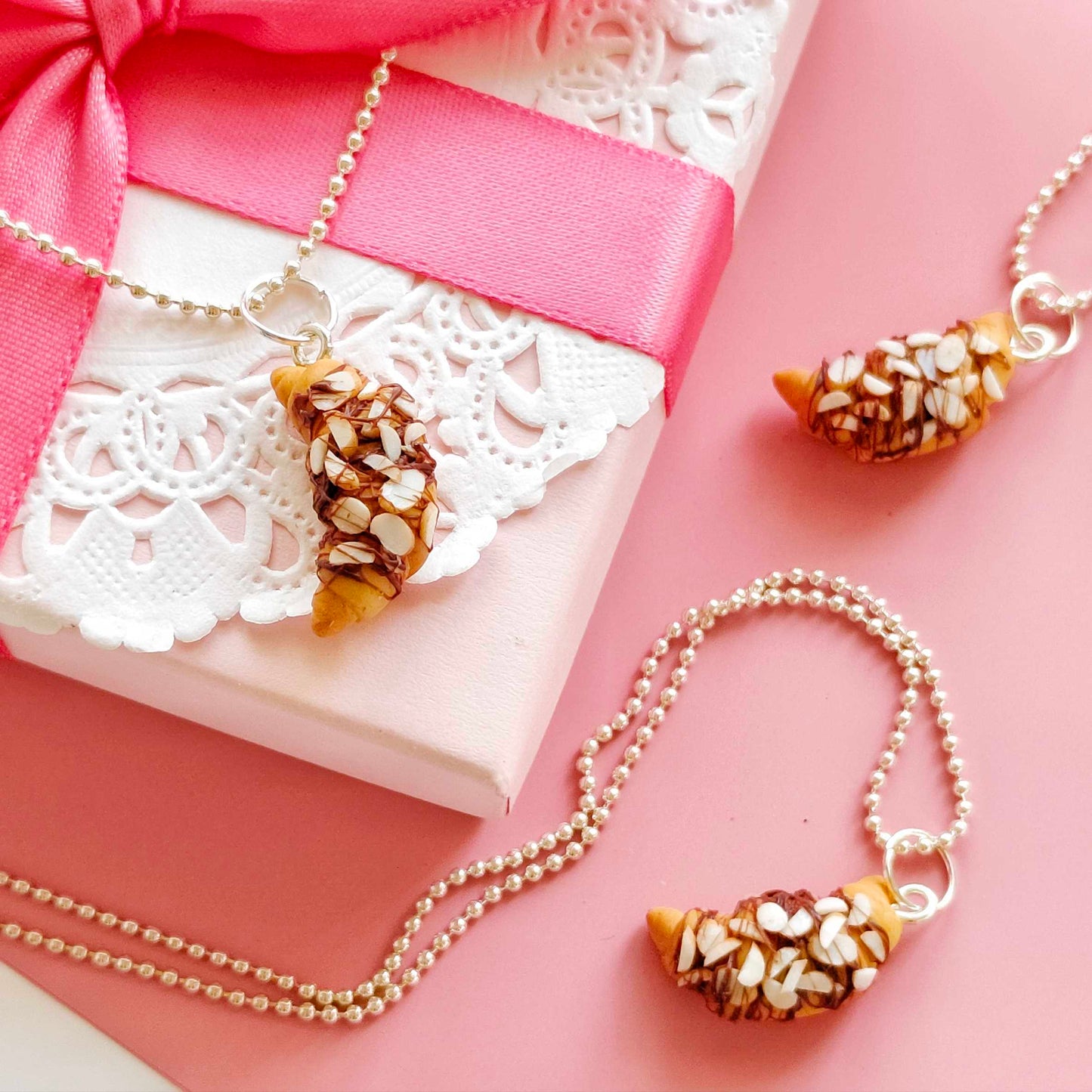 Chocolate Almond Croissant Necklace - Quarterly Limited Collection