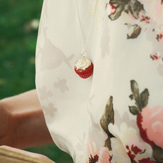 Scented Red Velvet Cupcake Necklace - Tiny Hands
 - 2