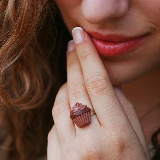 Load image into Gallery viewer, Scented Chocolate Cupcake Ring - Tiny Hands
 - 2
