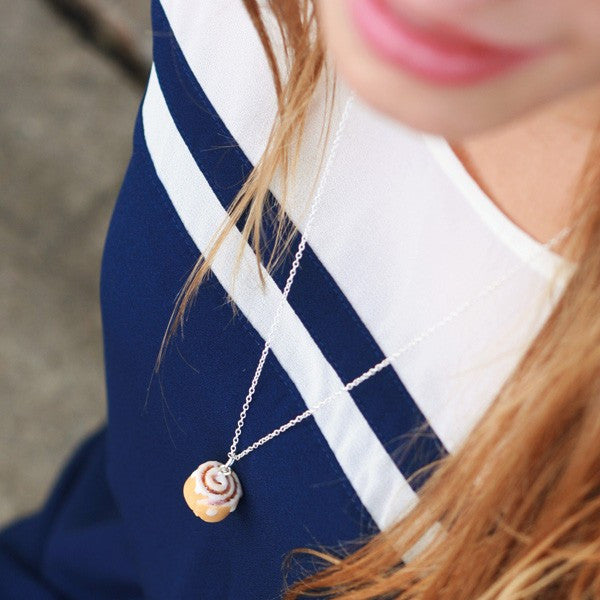 Scented Cinnamon Roll Necklace - Tiny Hands
 - 3