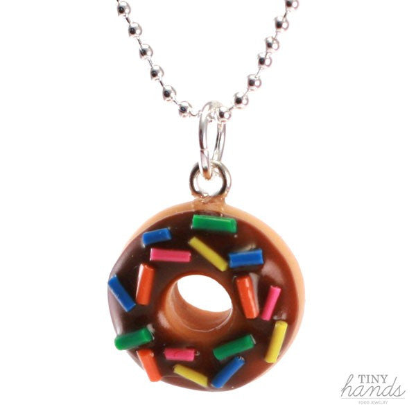 Load image into Gallery viewer, Scented Chocolate Sprinkles Donut Necklace - Tiny Hands
 - 1

