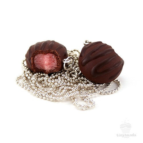 Scented Cherry Chocolate Truffle Necklace - Tiny Hands
 - 3