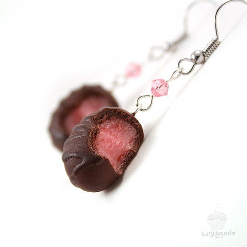 Load image into Gallery viewer, Scented Cherry Chocolate Truffle Earrings - Tiny Hands
 - 2
