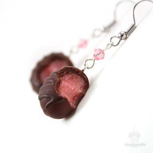 Scented Cherry Chocolate Truffle Earrings Tiny Hands