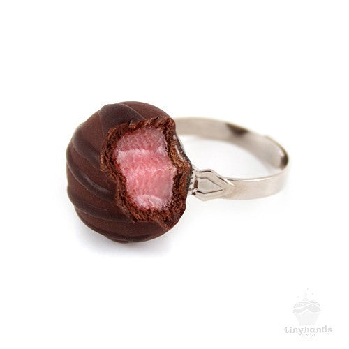 Load image into Gallery viewer, Scented Cherry Chocolate Truffle Ring - Tiny Hands
 - 1
