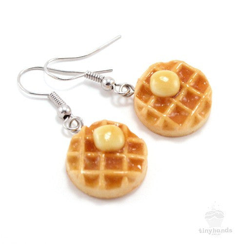 Scented Maple Syrup & Butter on Waffle Necklace and Earrings Set - Tiny Hands
 - 2