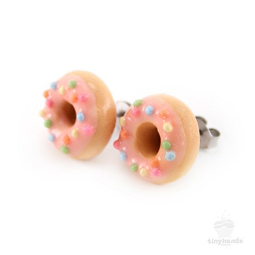 Scented Strawberry Sprinkles Donut Earstuds