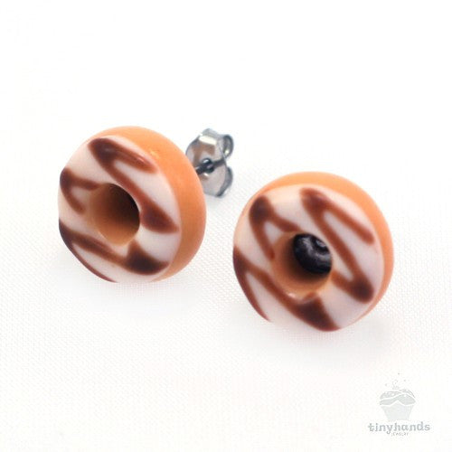 Load image into Gallery viewer, Scented Sugar Chocolate Donut Earstuds - Tiny Hands
 - 4

