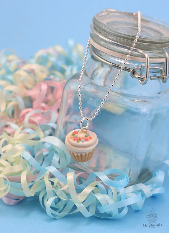 Load image into Gallery viewer, Scented Vanilla Sprinkles Cupcake Necklace - Tiny Hands
 - 2
