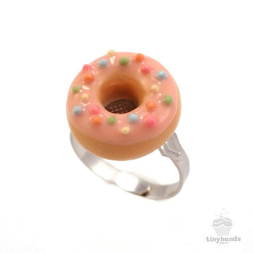 Load image into Gallery viewer, Scented Strawberry Sprinkles Donut Ring - Tiny Hands
 - 4
