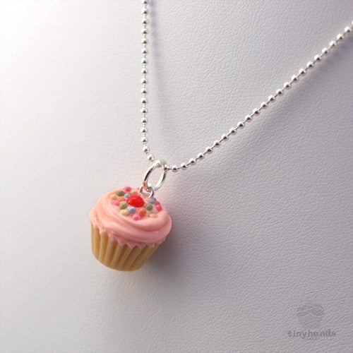 Load image into Gallery viewer, Scented Strawberry Sprinkles Cupcake Necklace - Tiny Hands
 - 2

