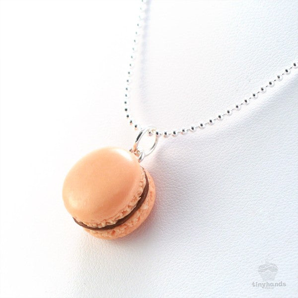 Scented Caramel Coffee French Macaron Necklace - Tiny Hands
 - 3