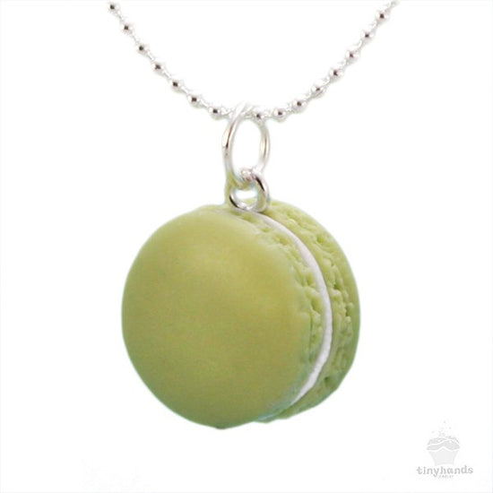 Scented Pistachio French Macaron Necklace - Tiny Hands
 - 1
