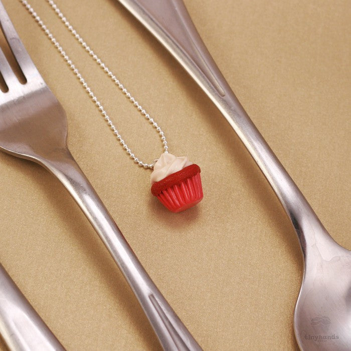 Scented Red Velvet Cupcake Necklace - Tiny Hands
 - 3
