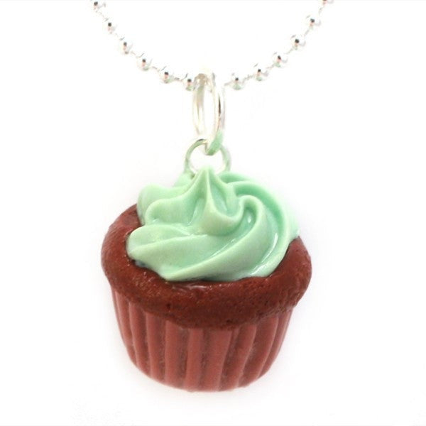 Load image into Gallery viewer, Scented Mint Chocolate Cupcake Necklace - Tiny Hands
 - 1
