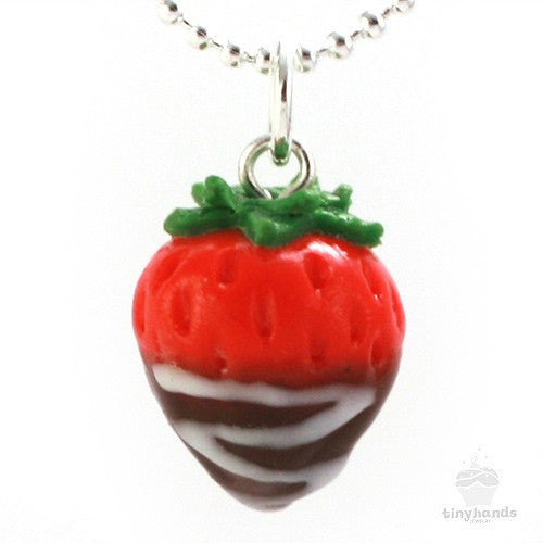 Scented Chocolate Covered Strawberry Necklace - Tiny Hands
 - 1