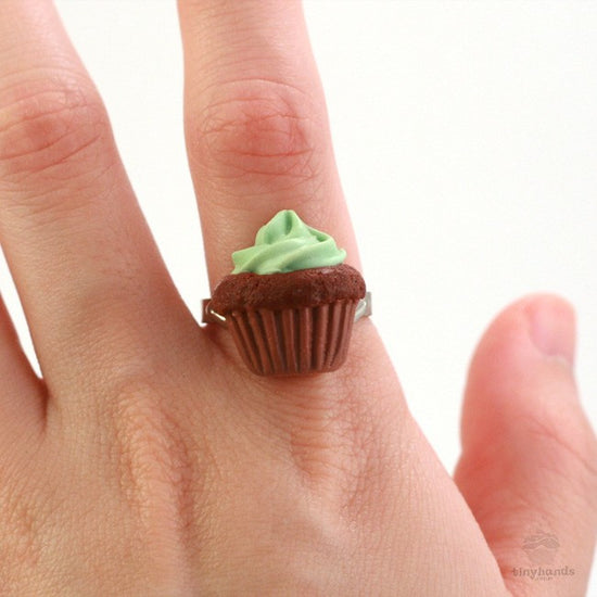 Load image into Gallery viewer, Scented Mint Chocolate Cupcake Ring - Tiny Hands
 - 5
