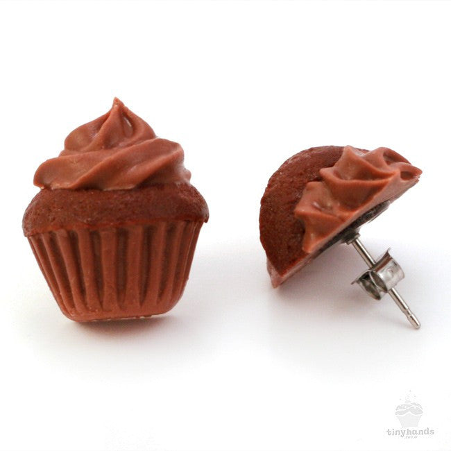 Scented Chocolate Cupcake Earstuds - Tiny Hands
 - 3
