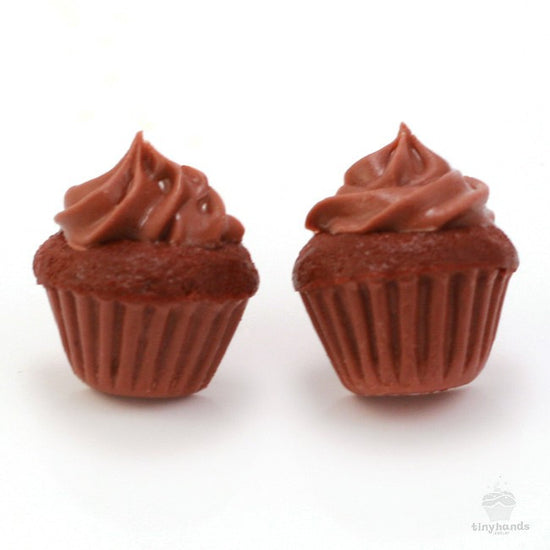 Load image into Gallery viewer, Scented Chocolate Cupcake Earstuds - Tiny Hands
 - 1
