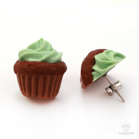 Scented Mint Chocolate Cupcake Earstuds - Tiny Hands
 - 3