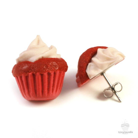Scented Red Velvet Cupcake Earstuds - Tiny Hands
 - 3