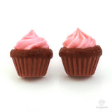 (Wholesale) Scented Strawberry Chocolate Cupcake Earstuds