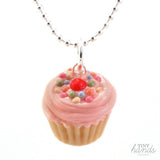 (Wholesale) Scented Strawberry Sprinkles Cupcake Necklace