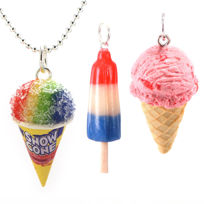 Summer Favorites Set: Scented Snow Cone, Ice Cream and Bomb Pop Necklace Bundle