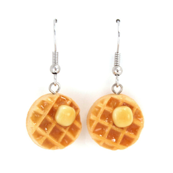 Scented Maple Syrup and Butter on Waffle Earrings